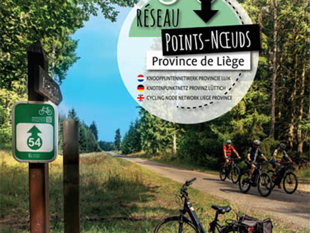 Carte 2026 du réseau Vélotourisme points-nœuds Province de Liège - #Développer | &copy; Province de Liège