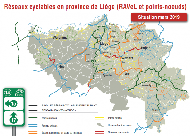 Carte Points-Noeuds en province de Liège