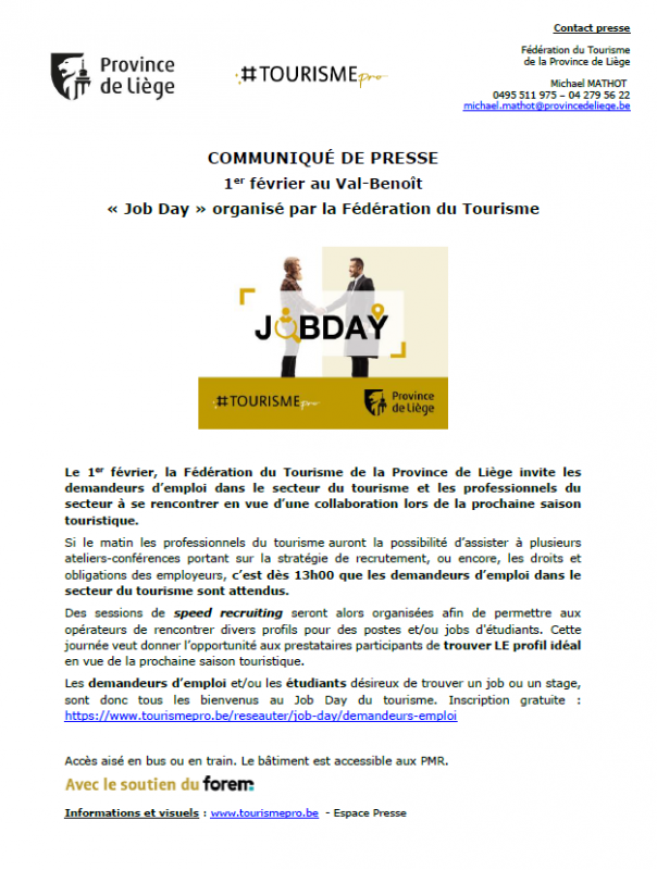COMMUNIQUÉ DE PRESSE - 1er 