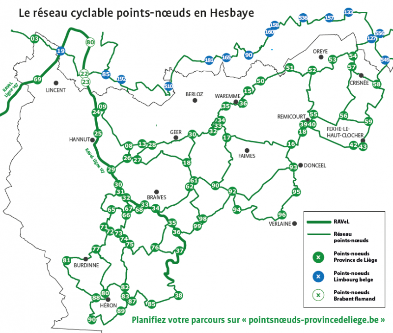 Le réseau cyclable points-noeuds en Hesbaye