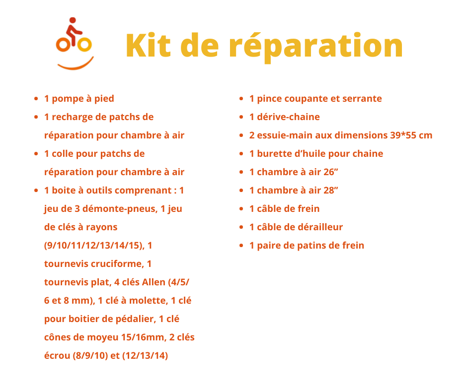 Kit de réparation vélo 26 outils